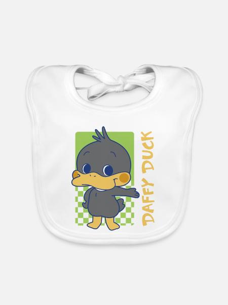 Looney Tunes X Gokko Daffy Duck - Baby Bio-Lätzchen - Weiß - Vorne