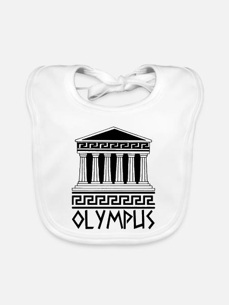 Tempel des Olymps (Schwarz) - Baby Bio-Lätzchen - Weiß - Vorne