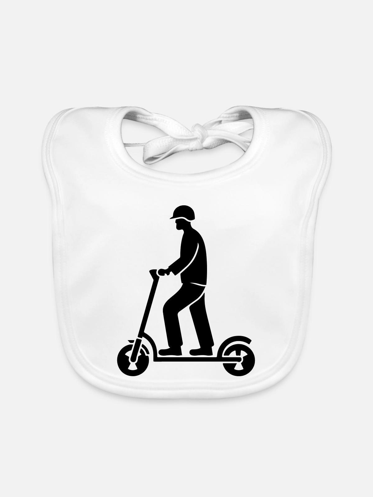 Scooter - Baby Bio-Lätzchen - Weiß - Vorne