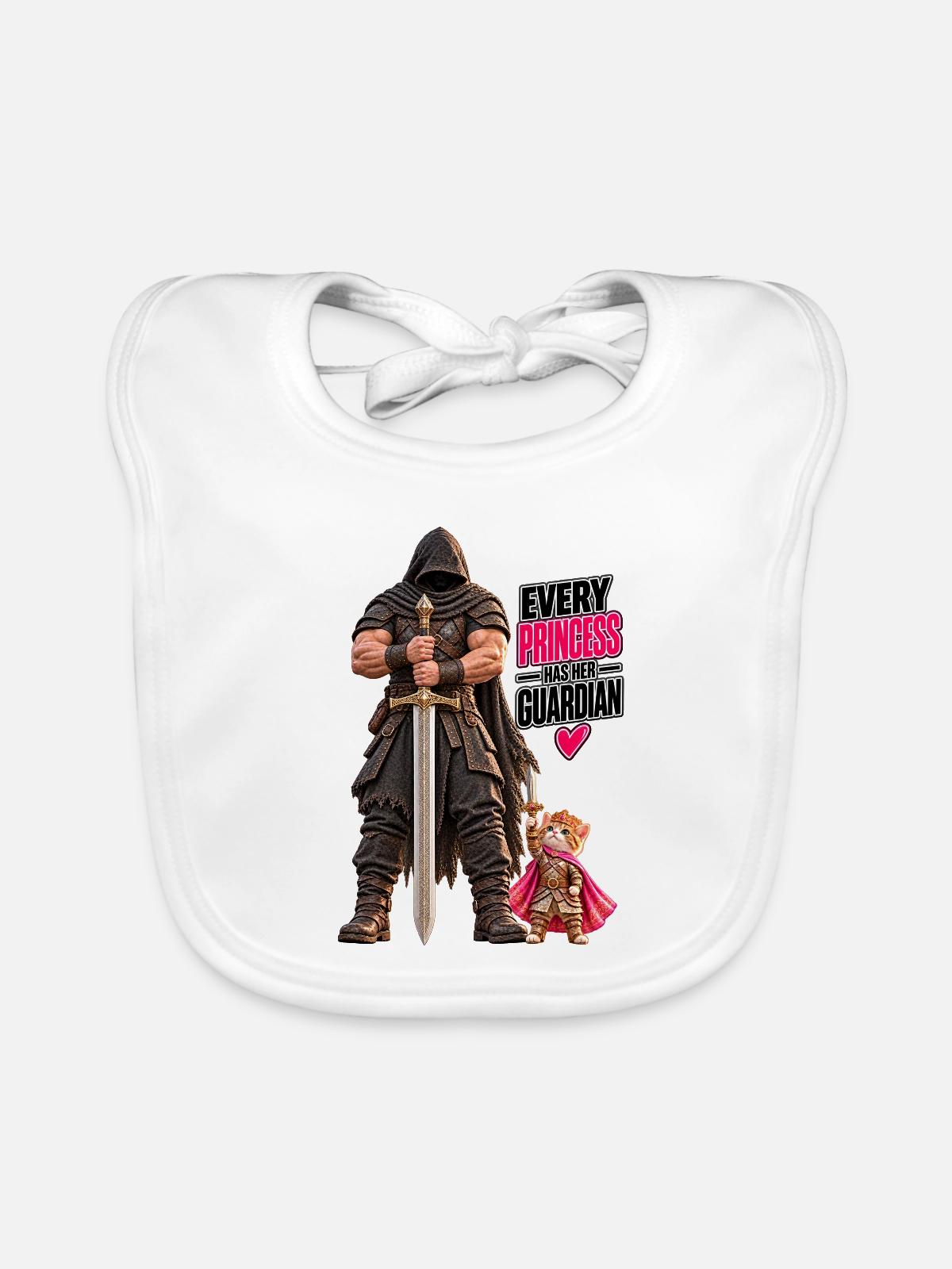 Knight Kitten Wächter - Baby Bio-Lätzchen - Weiß - Vorne