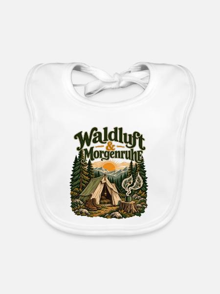 Waldluft & Morgenruhe - Baby Bio-Lätzchen - Weiß - Vorne