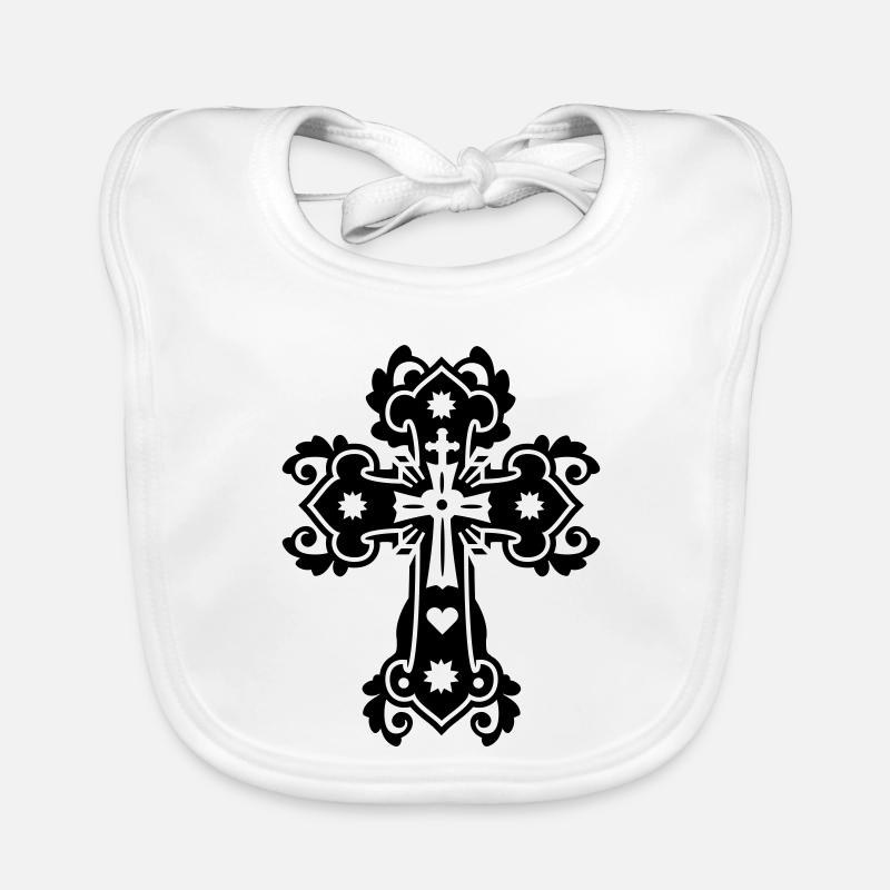gothique croix religieuse croix Bavoir bio Bébé