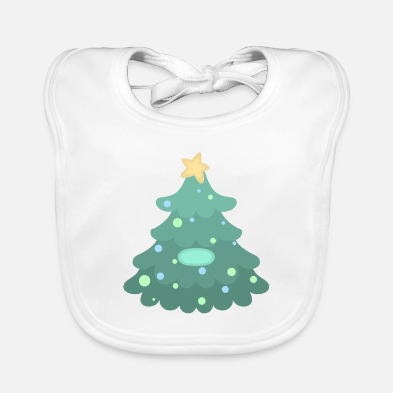 Christmas Tree - Name Tag Organic Baby Bibs