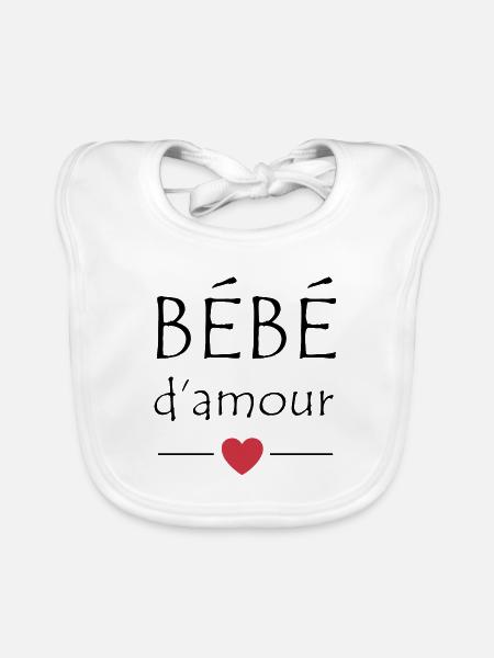 Bébé d'amour - Bavoir bio Bébé - blanc - Devant