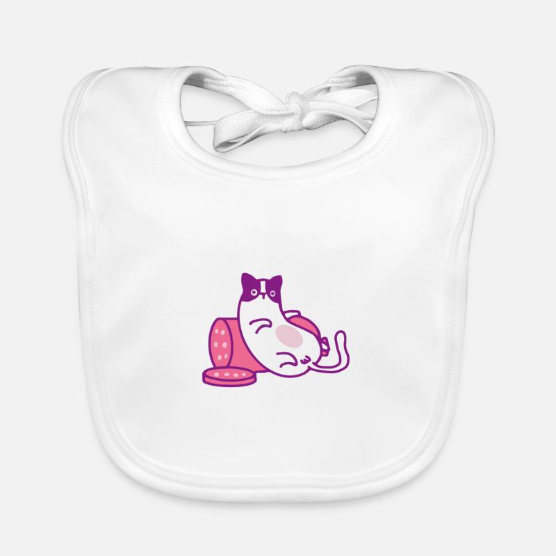 Chat mignon | Cute cat — Dessin Kawaii Bavoir bio Bébé