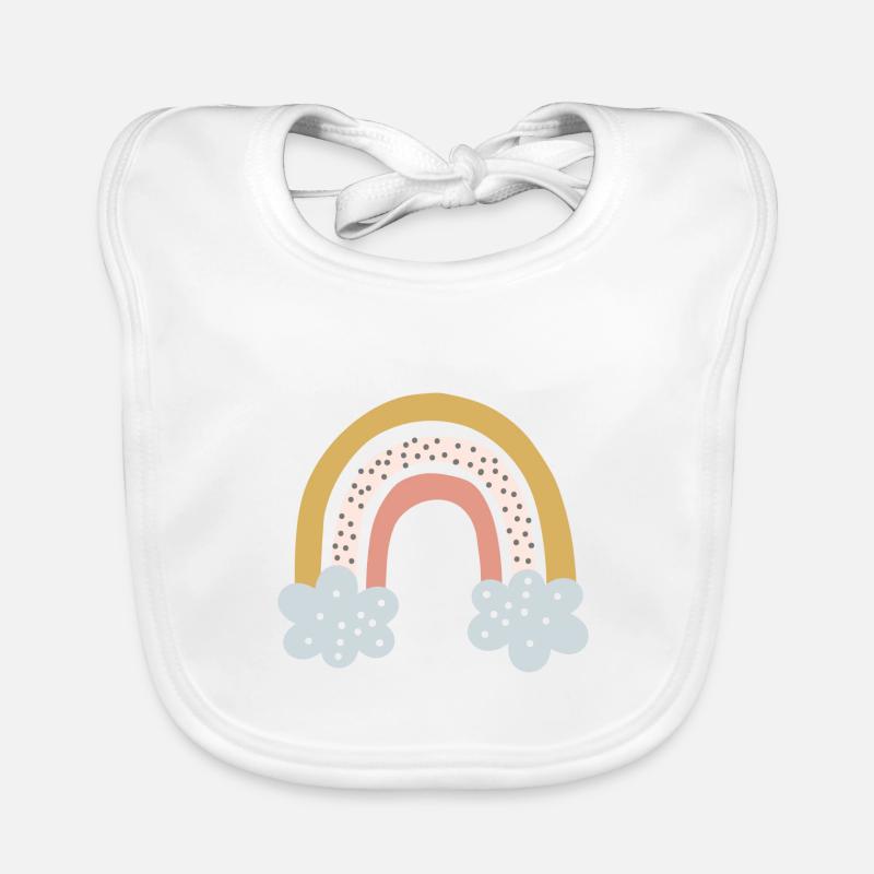 Regenbogen Hoffnung mit Wölkchen Kinderdesign Baby Bio-Lätzchen
