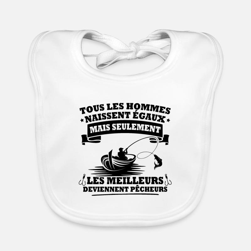 Les meilleurs deviennent pêcheurs - Bavoir bio Bébé - blanc