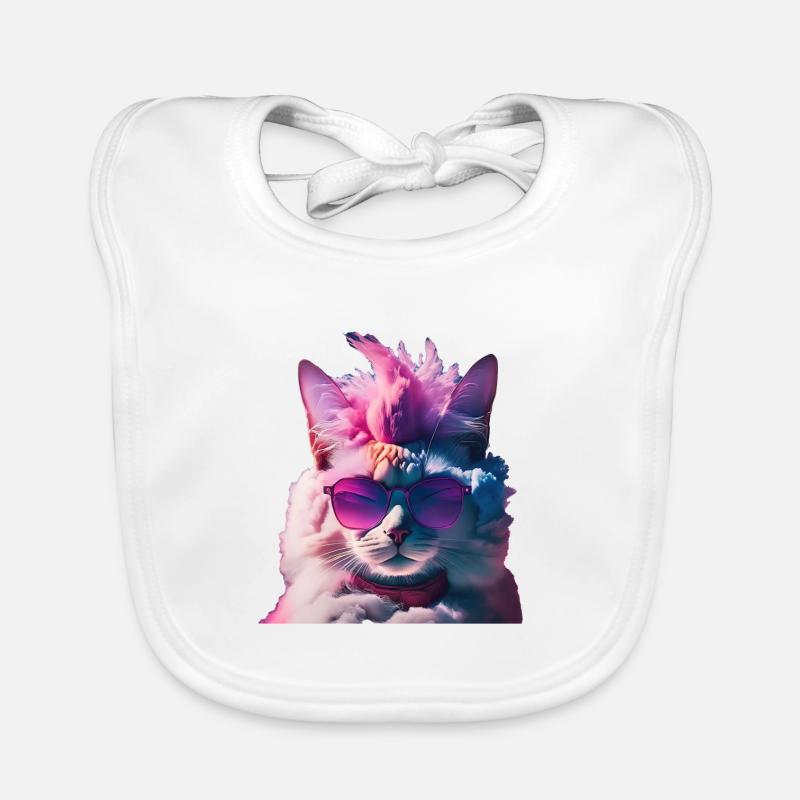Punkrock Katzenshirt Irokese Geschenkidee Geschenk Baby Bio-Lätzchen