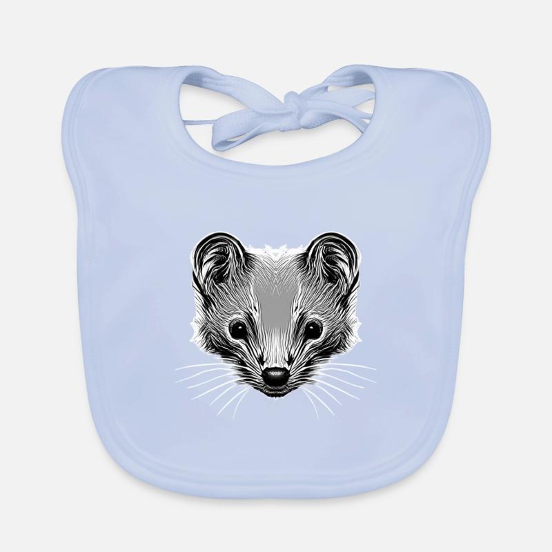 STYLIZED MARTEN HEAD Organic Baby Bibs