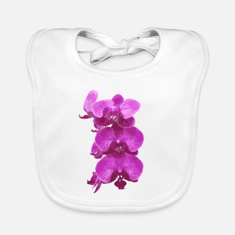Orchidee pink blüten Baby Bio-Lätzchen