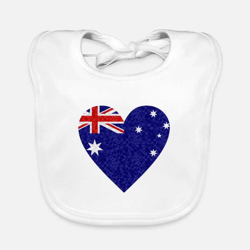 Australia Flag Down Under Australian Flag Organic Baby Bibs