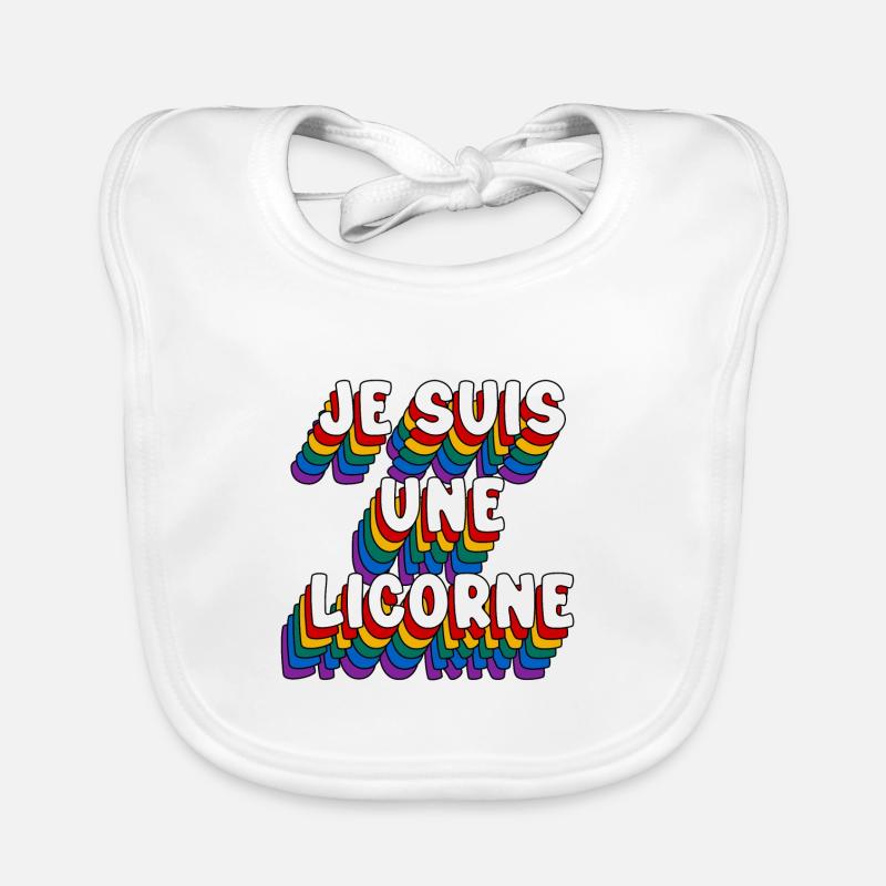 JE SUIS UNE LICORNE - Bavoir bio Bébé - blanc