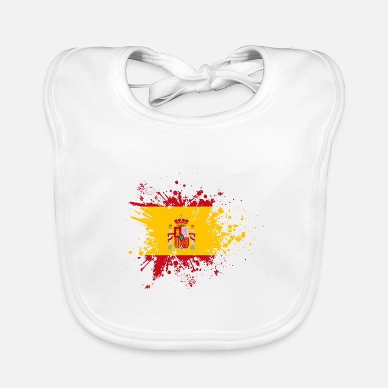 Spanien Flagge Farbspritzer Malle Klecks Spanisch Baby Bio-Lätzchen