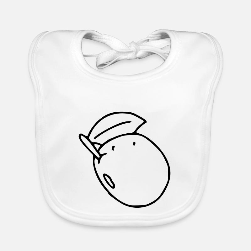 Pflaume Emoji Obst Sticker Skizze schwarz Baby Bio-Lätzchen