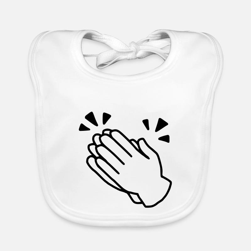 Emoji Applaus Skizze schwarz Organic Baby Bibs