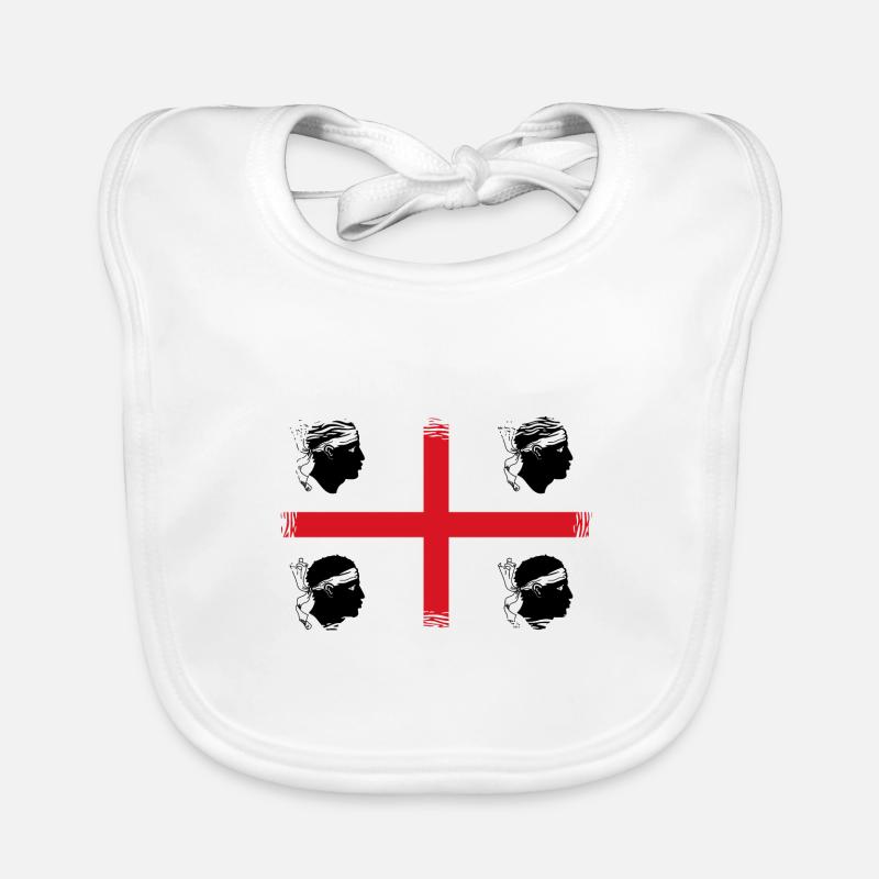 Sardaigne Drapeau Sarde Drapeau Sardegna Drapeau - Bavoir bio Bébé - blanc