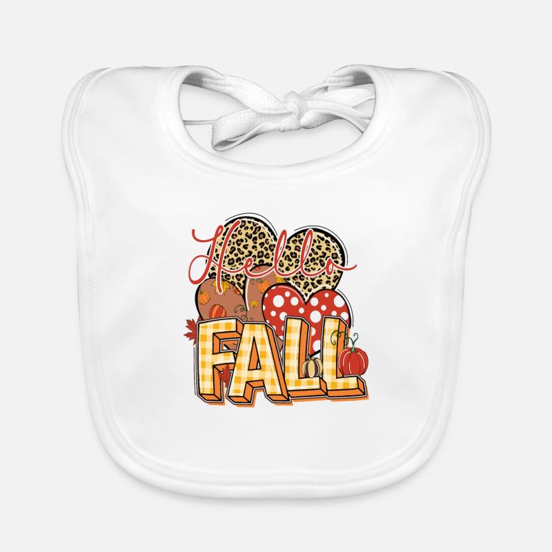 Hello Fall, Happy Fall y'all Organic Baby Bibs