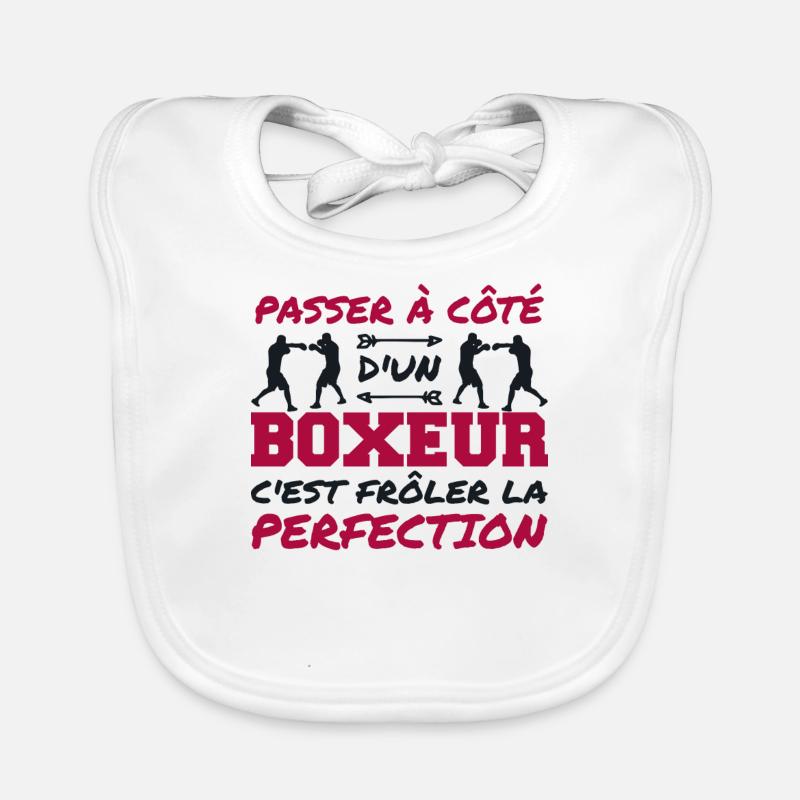 Perfection Boxer Humor Boxing Man Organic Baby Bibs