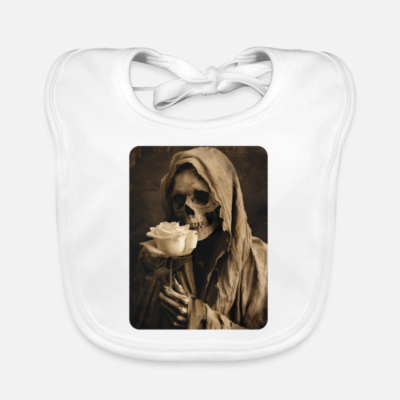 La mort à la rose blanche - Bavoir bio Bébé - blanc