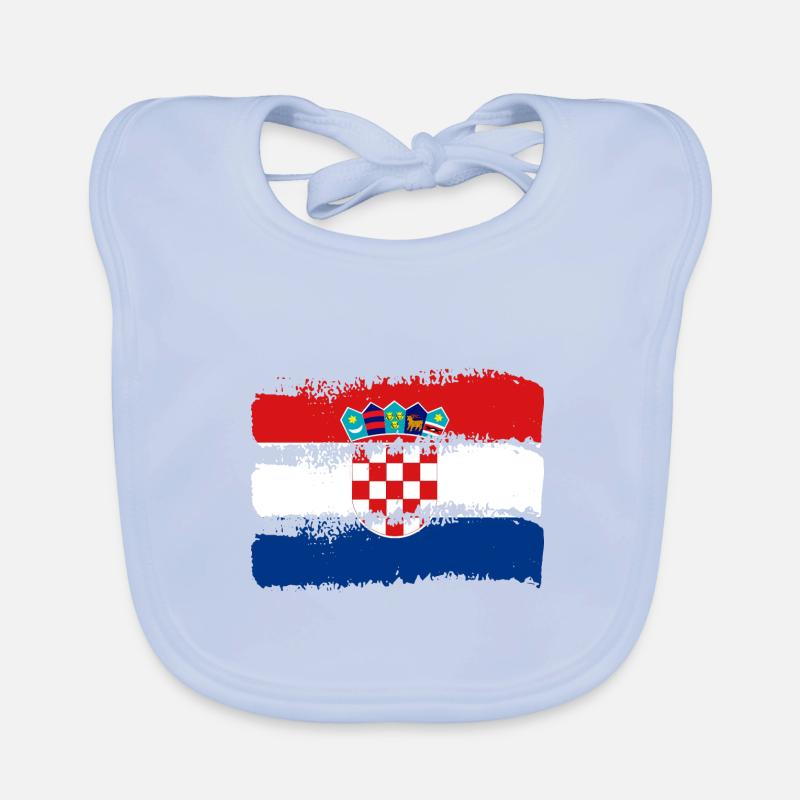 Drapeau de la Croatie Adriatique Zagreb Drapeau croate Bavoir bio Bébé