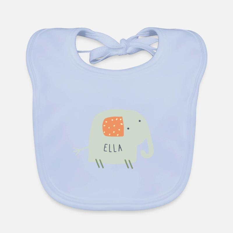 Name gift elephant - Ella Organic Baby Bibs