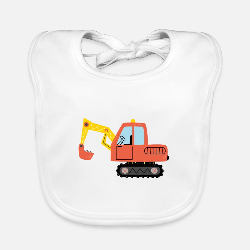 Baumaschinen Bagger Bagger Baustelle Baby Bio-Lätzchen