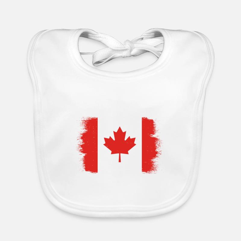 Drapeau du Canada Feuille d’érable Drapeau canadien Canada Bavoir bio Bébé