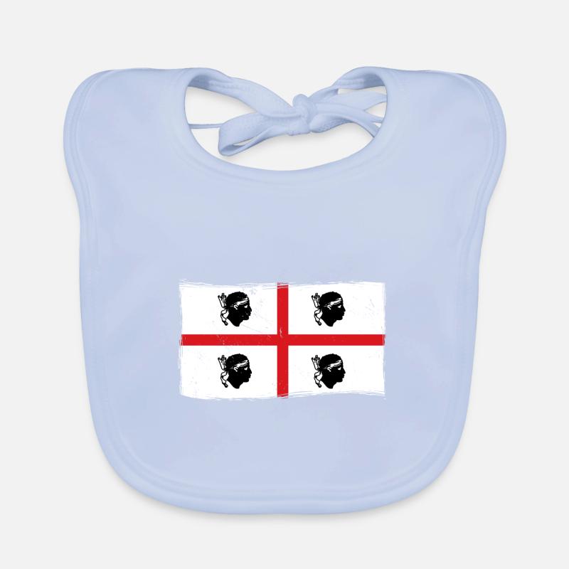 Sardaigne Drapeau Vintage Drapeau Sarde Occasion Look Bavoir bio Bébé