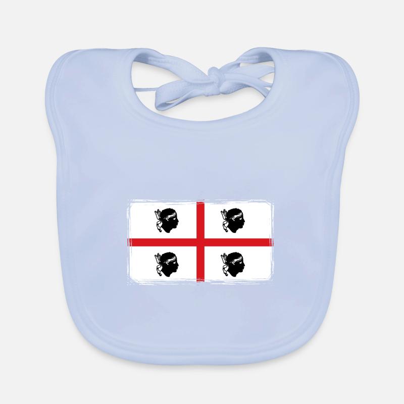 Sardaigne Drapeau Vintage Drapeau Sarde Occasion Look Bavoir bio Bébé