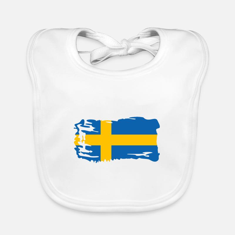 Drapeau Suède Scandinavie Malmo Sverige Bavoir bio Bébé
