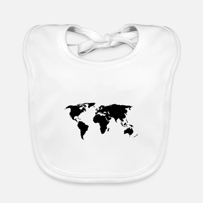 World map Organic Baby Bibs