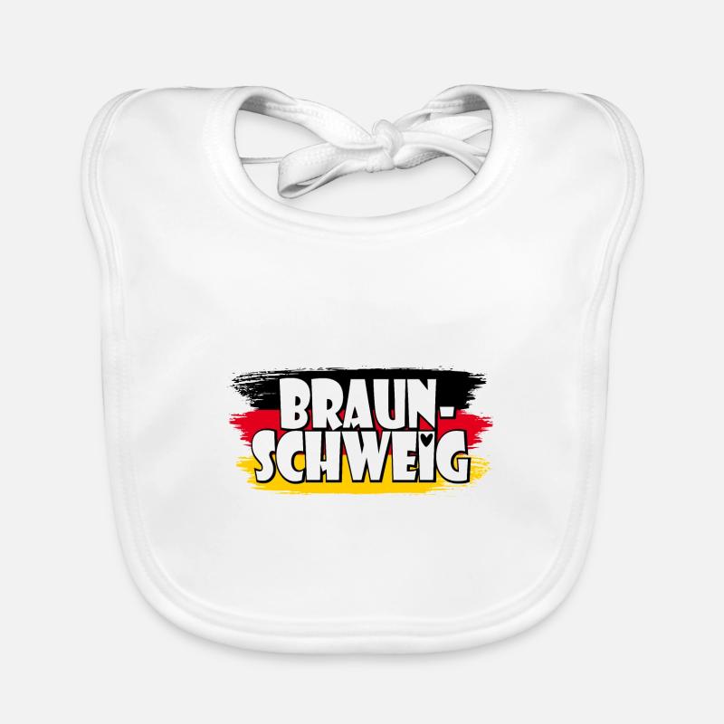 Braunschweig Germany Flag Organic Baby Bibs