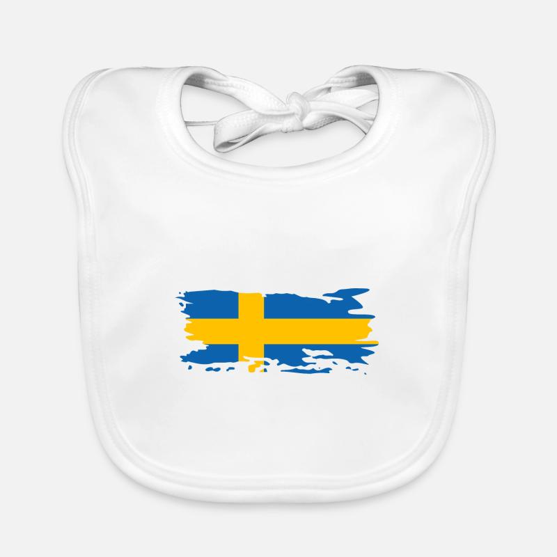 Drapeau Suède Scandinavie Bavoir bio Bébé