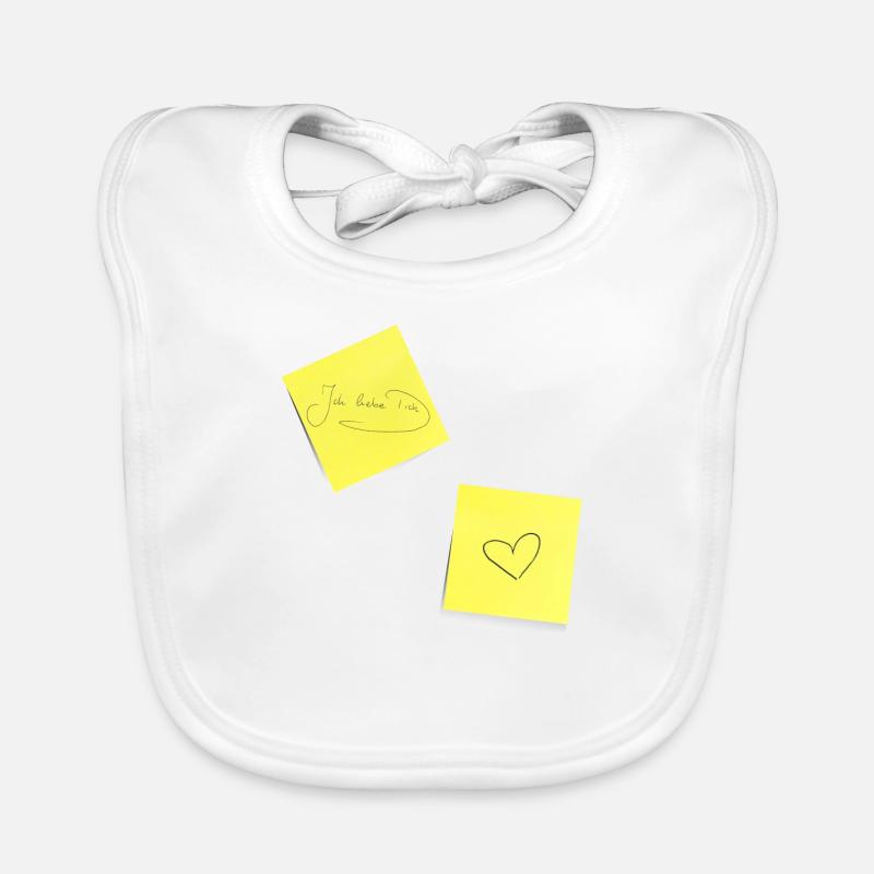 ich liebe dich , Notizzettel , Klebezettel, Notiz Baby Bio-Lätzchen