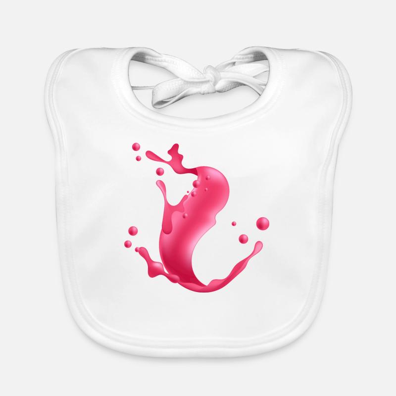 Splash couleur, Liquid Splash - design, idée cadeau - Bavoir bio Bébé - blanc