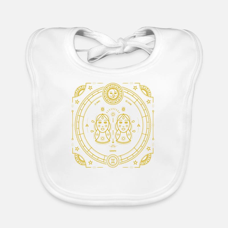 astrologie zodiacale gemini cadeau gemini - Bavoir bio Bébé - blanc