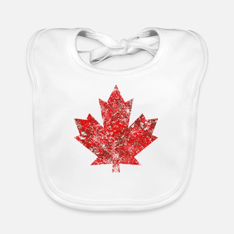 Canada Maple Leaf Ottawa Montréal Vancouver Québec - Bavoir bio Bébé - blanc