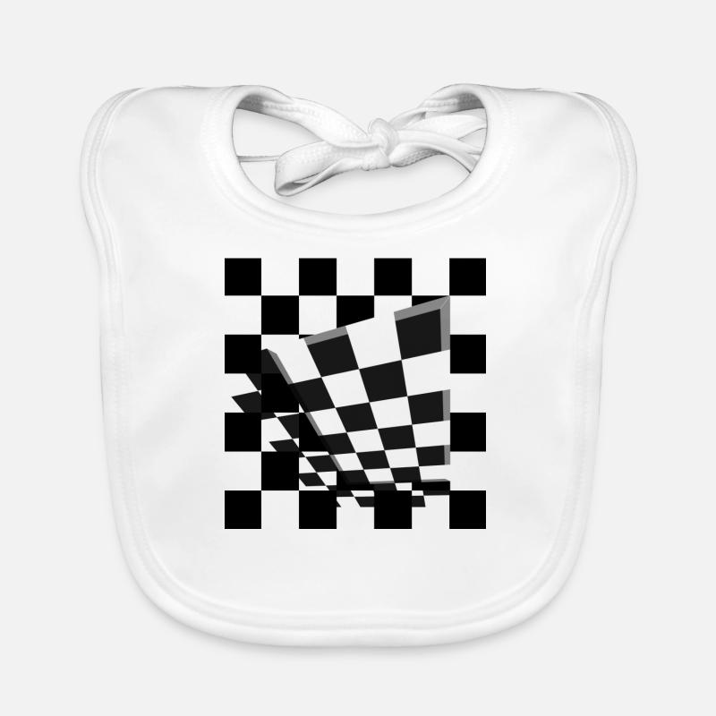 Chessboard pattern chess playing field Racing flag Organic Baby Bibs