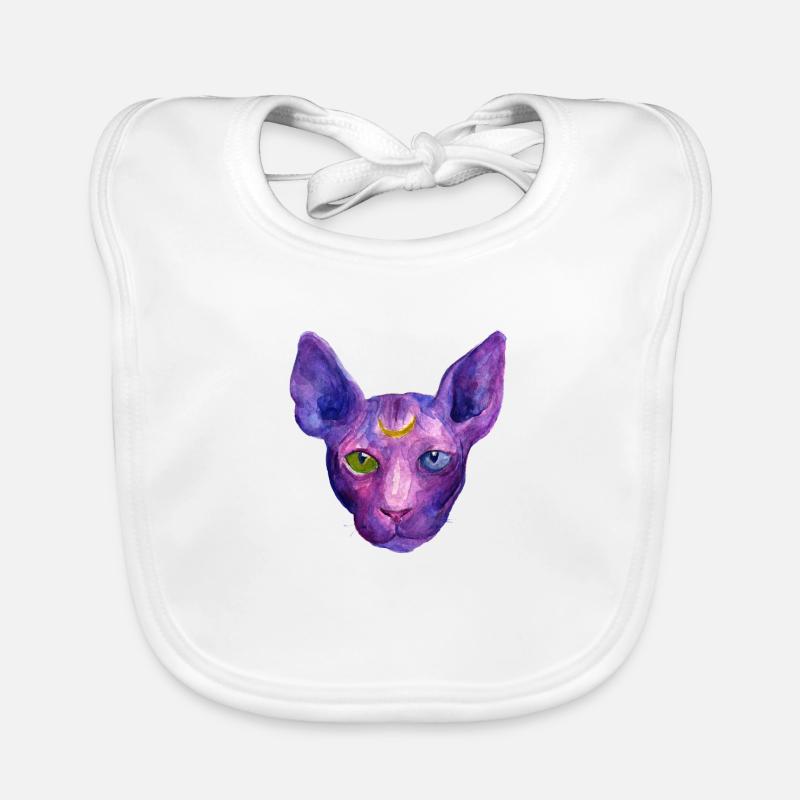 Chat Sphynx - Bavoir bio Bébé - blanc