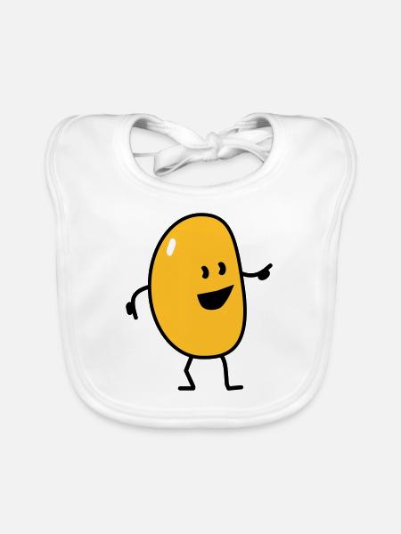 french (yelly) bean - Organic Baby Bibs - white - Front