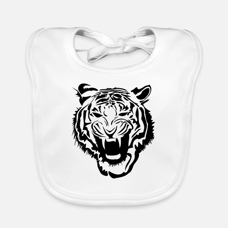 Tigre Tiger - Bavoir bio Bébé - blanc