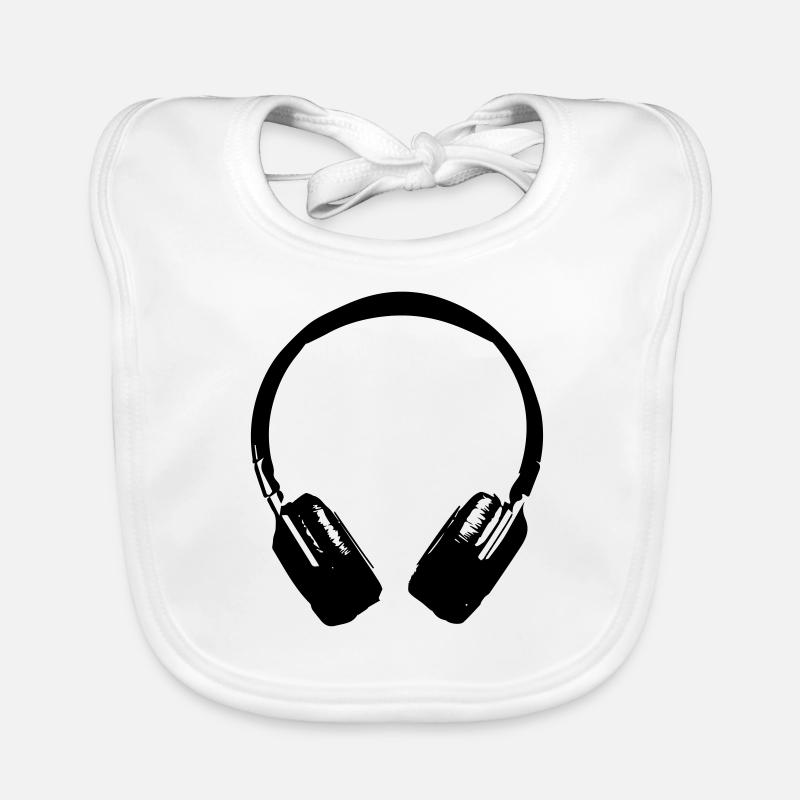 casque son - Bavoir bio Bébé - blanc