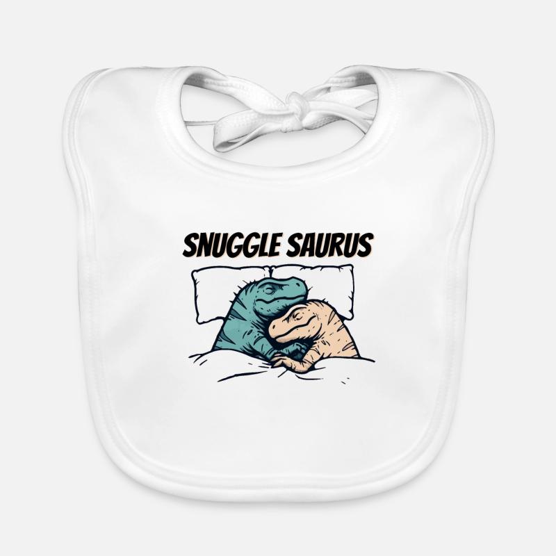 Funny Sleeping Dinosaur Cuddle Saurus Organic Baby Bibs