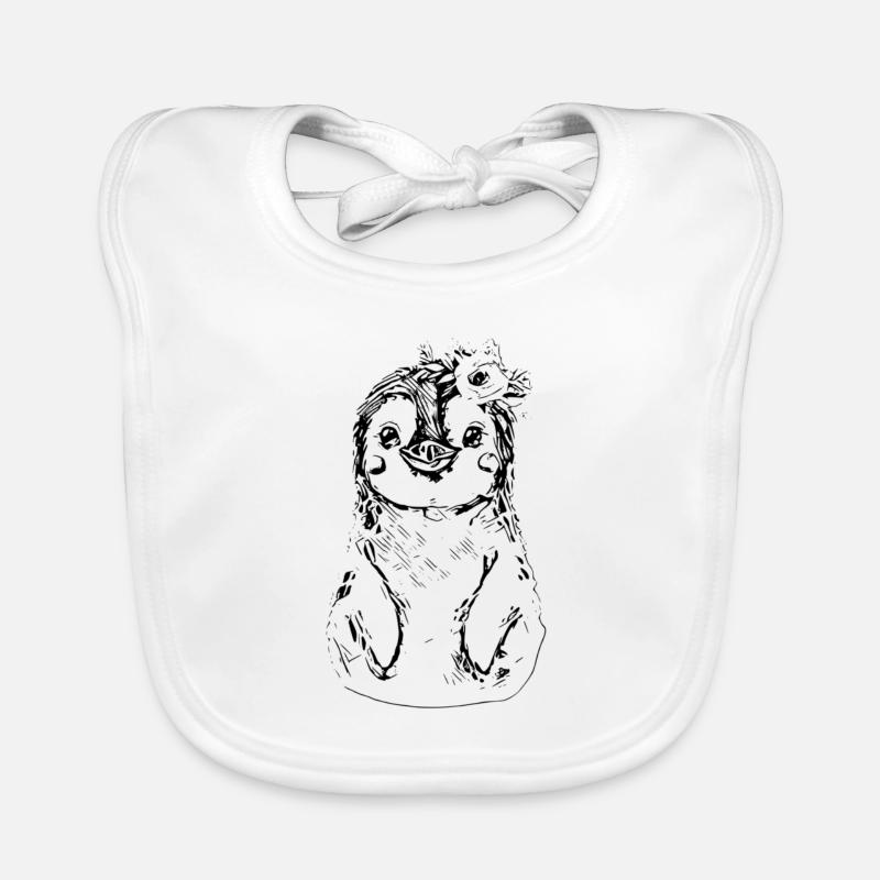 Pingouin - Bavoir bio Bébé - blanc