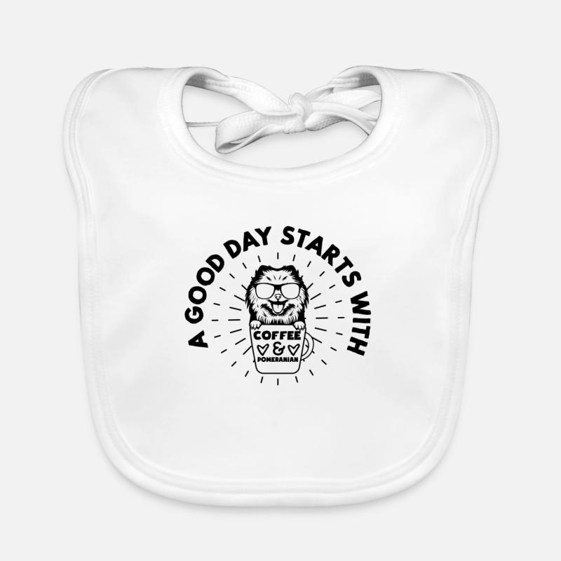 Spitz Pomeranian Zwergspitz Dog Organic Baby Bibs