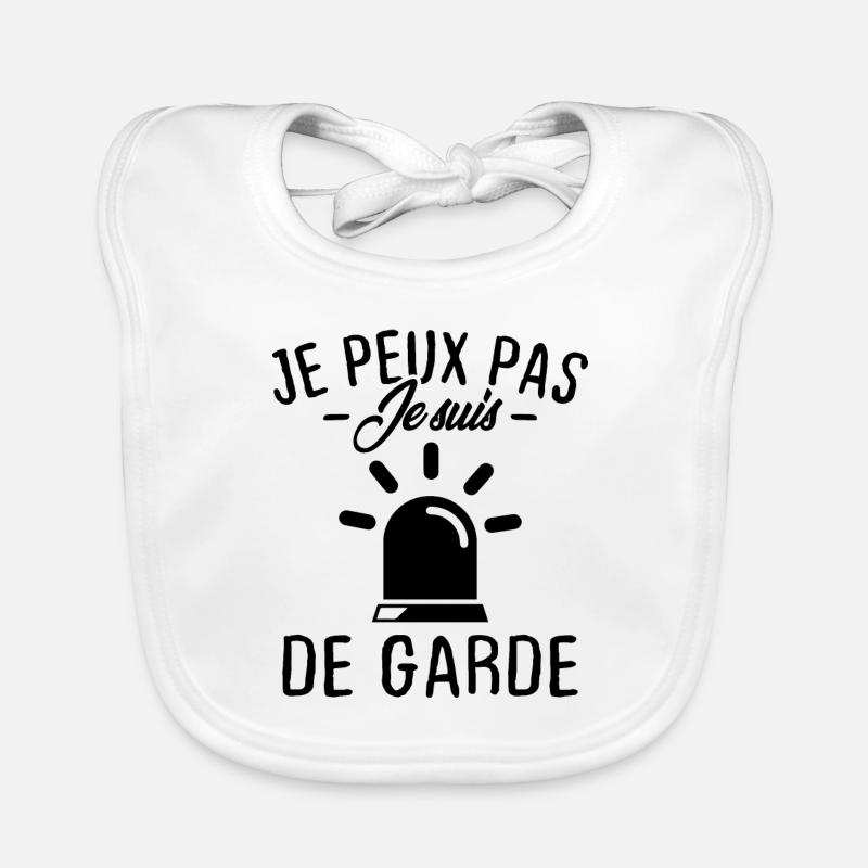 Je peux pas je suis de garde Bavoir bio Bébé
