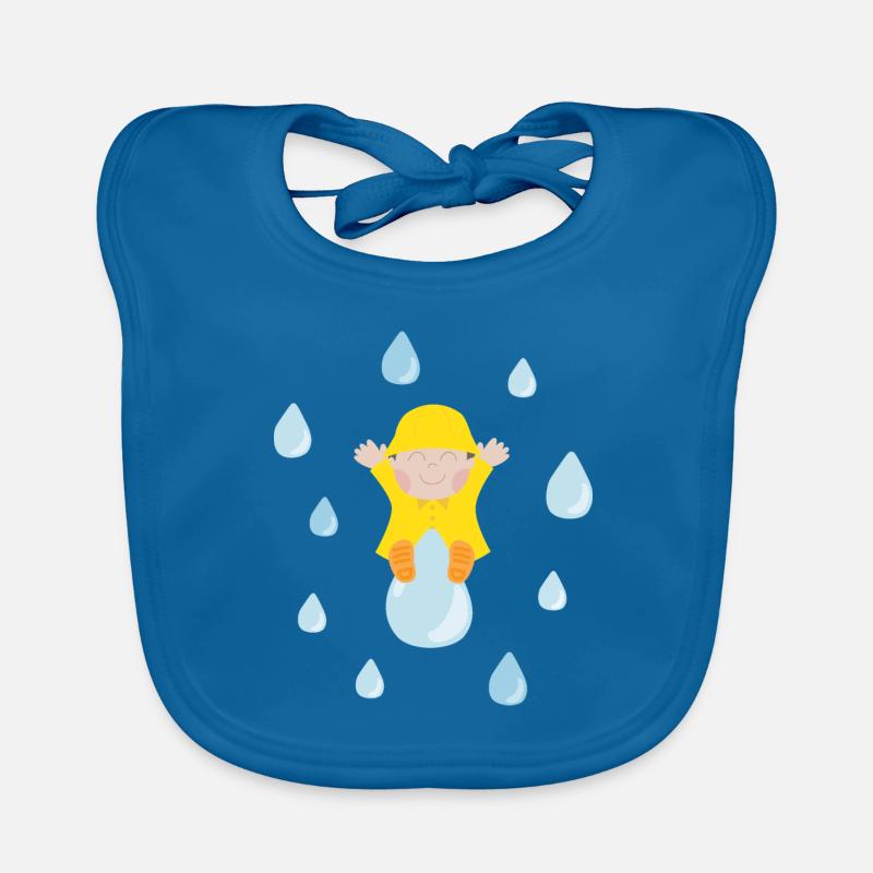 Bébé mignon avec des gouttes de pluie Bavoir bio Bébé