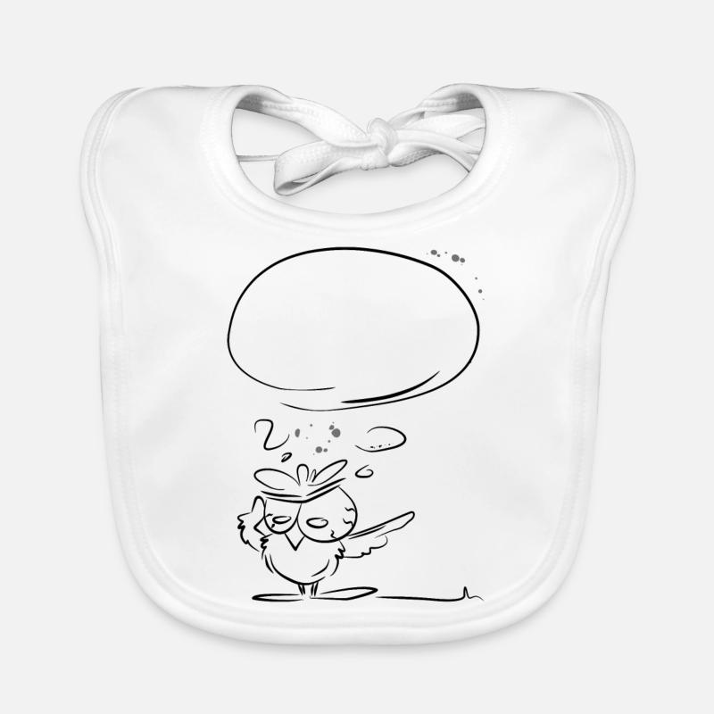 Eule fragend Baby Bio-Lätzchen