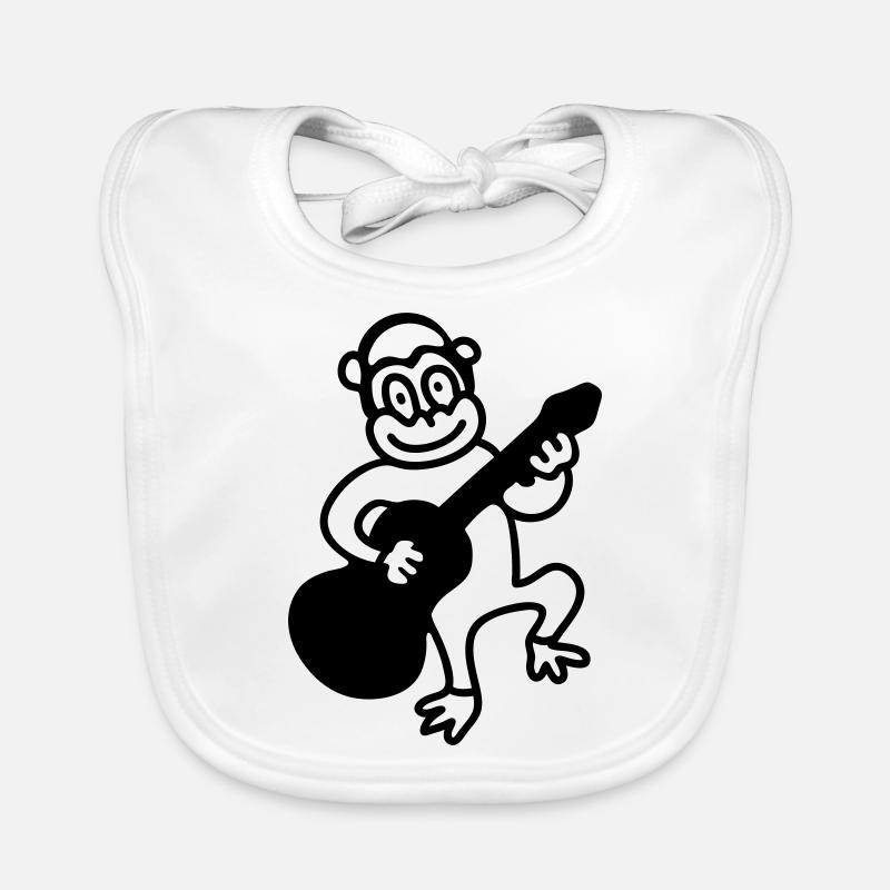 Singe joue de la guitare - Line Bavoir bio Bébé