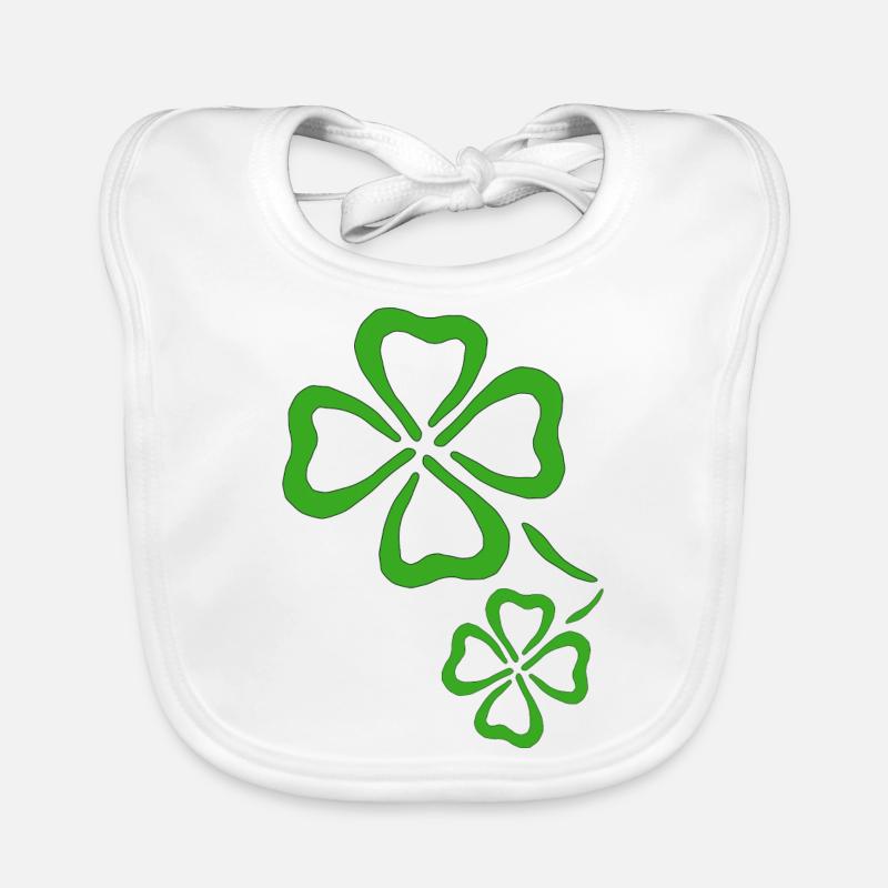 kleeblatt glueck shamrock luck four leaf clover23 Baby Bio-Lätzchen